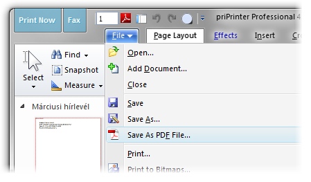 how to print a save as pdf file